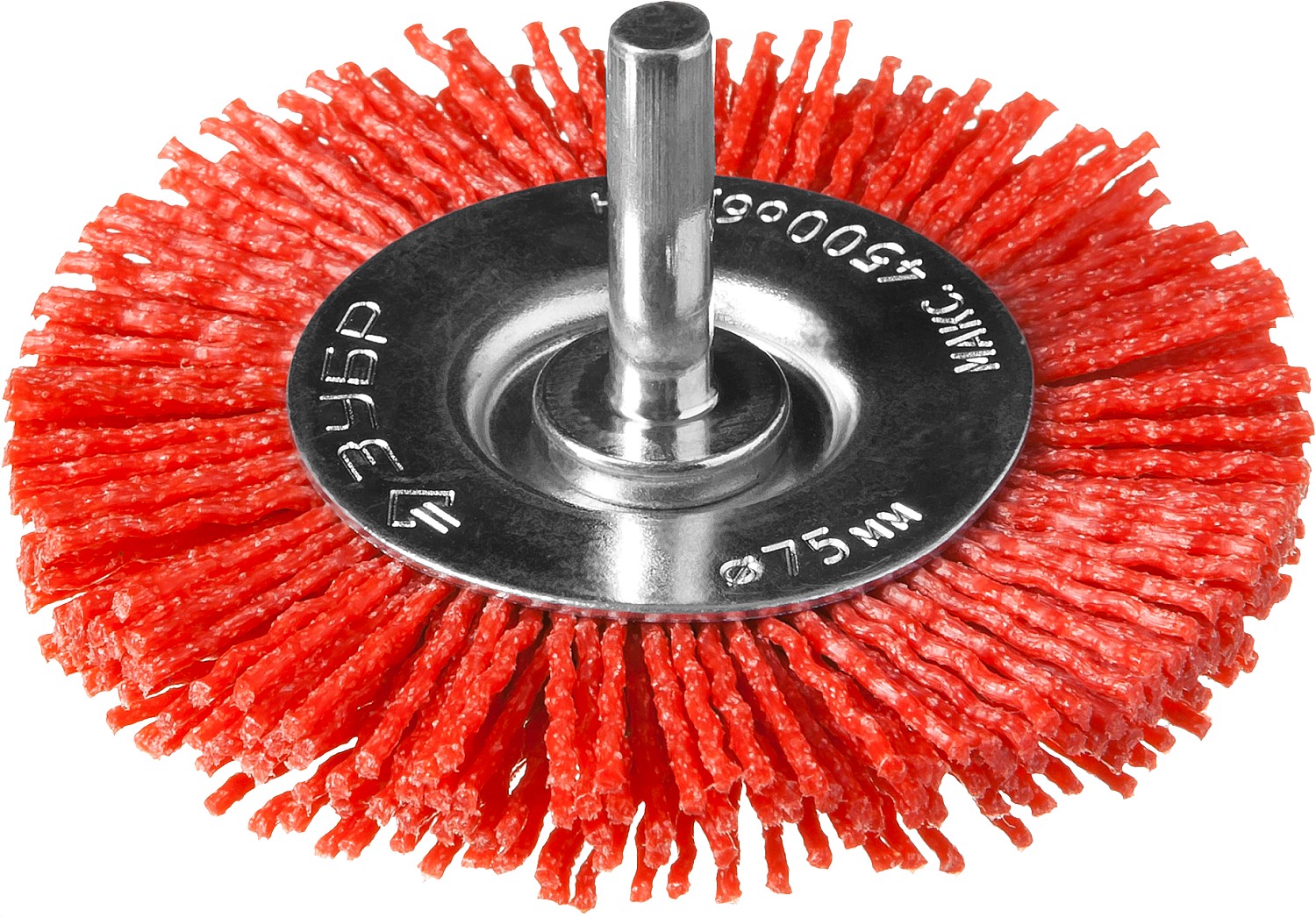 Щетка дисковая для дрели, нейлоновая проволока с абразивным покрытием, 75мм ''Профессионал''.