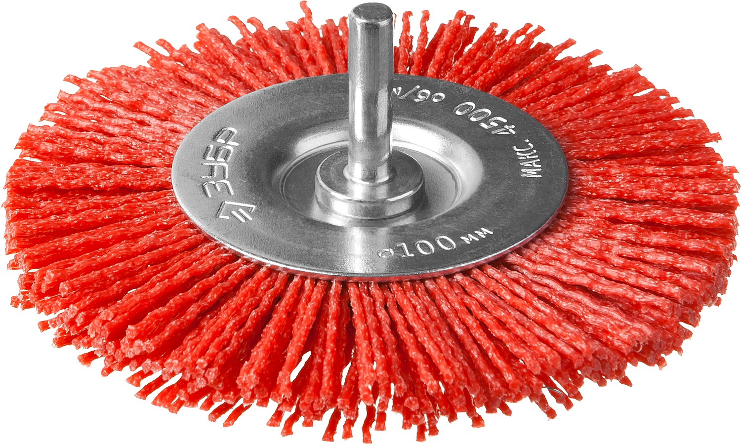 Щетка дисковая для дрели, нейлоновая проволока с абразивным покрытием, 100мм ''Профессионал''.