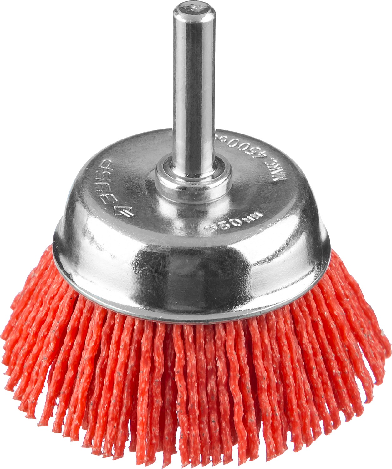 Щетка чашечная для дрели, нейлоновая проволока с абразивным покрытием, 50мм ''Профессионал''.