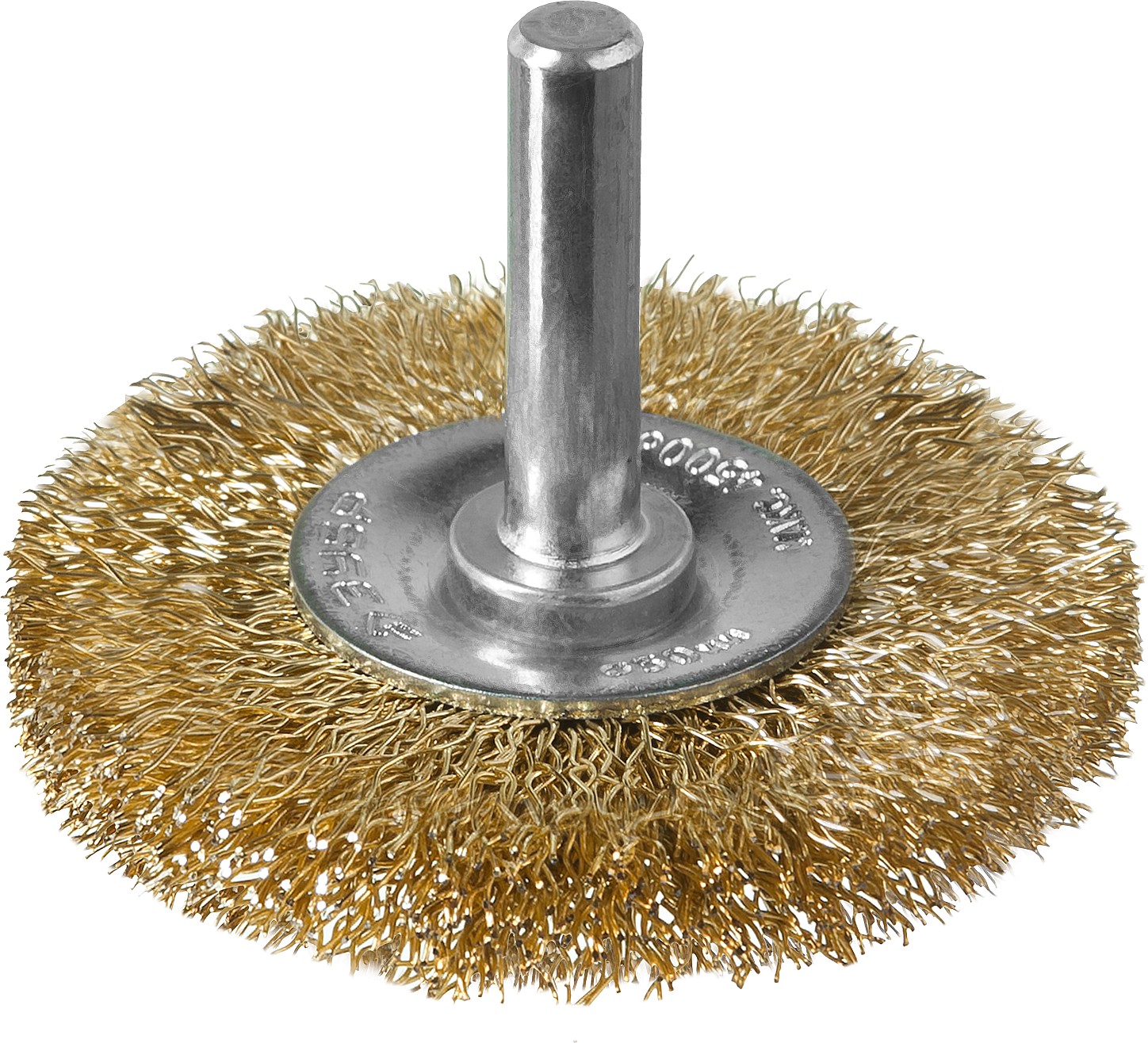 Щетка дисковая для дрели, витая латунированная стальная проволока 0,3мм, 50мм ''Профессионал''.