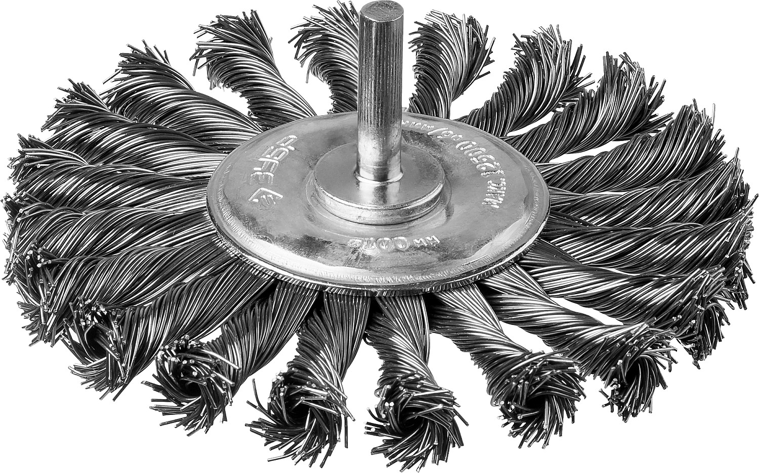 Щетка дисковая для дрели, жгутированная стальная проволока 0,5мм, 100мм ''ЭКСПЕРТ''.