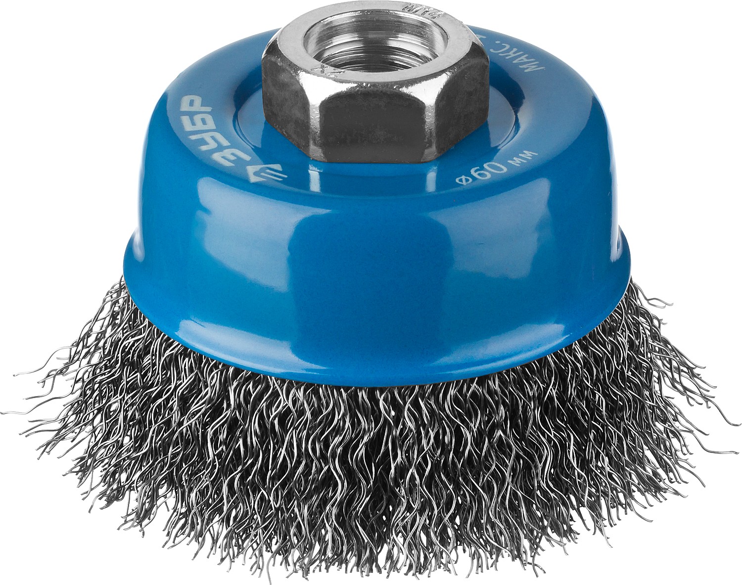 Щетка чашечная для УШМ, витая стальная проволока 0,3мм, 60ммхМ14 ''Профессионал''.