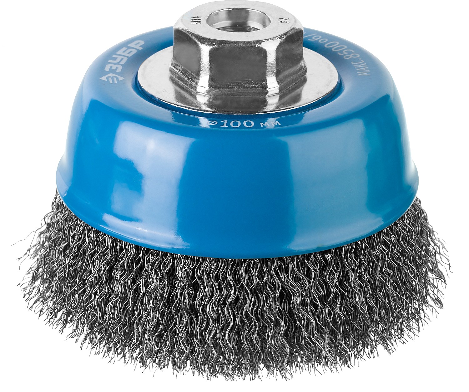 Щетка чашечная для УШМ, витая стальная проволока 0,3мм, 100ммхМ14 ''Профессионал''.