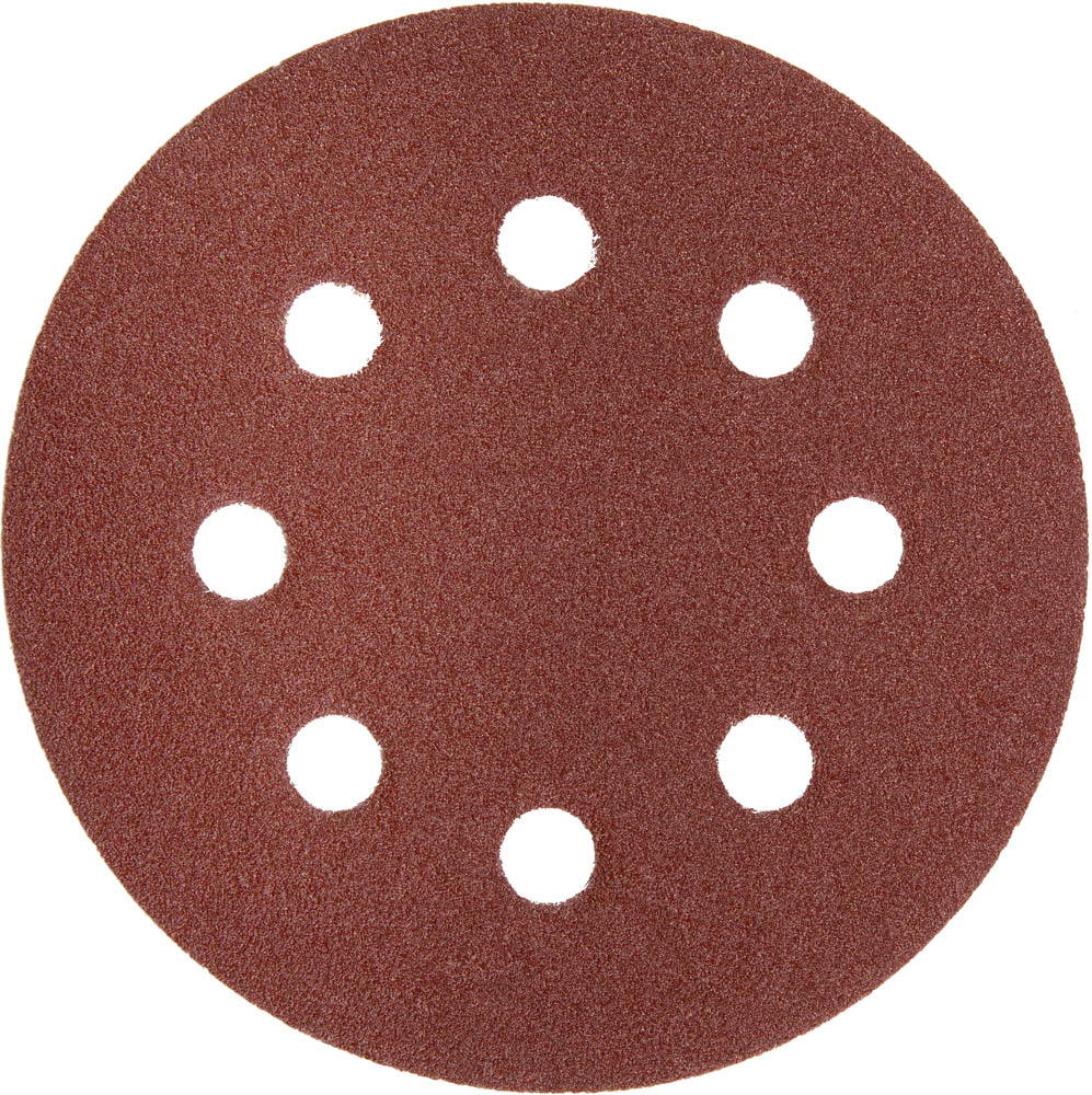 Круг шлифовальный ''Мастер'' универсальный, из абразивной бумаги на велкро основе, 8 отверстий, Р100, 125мм, 5шт