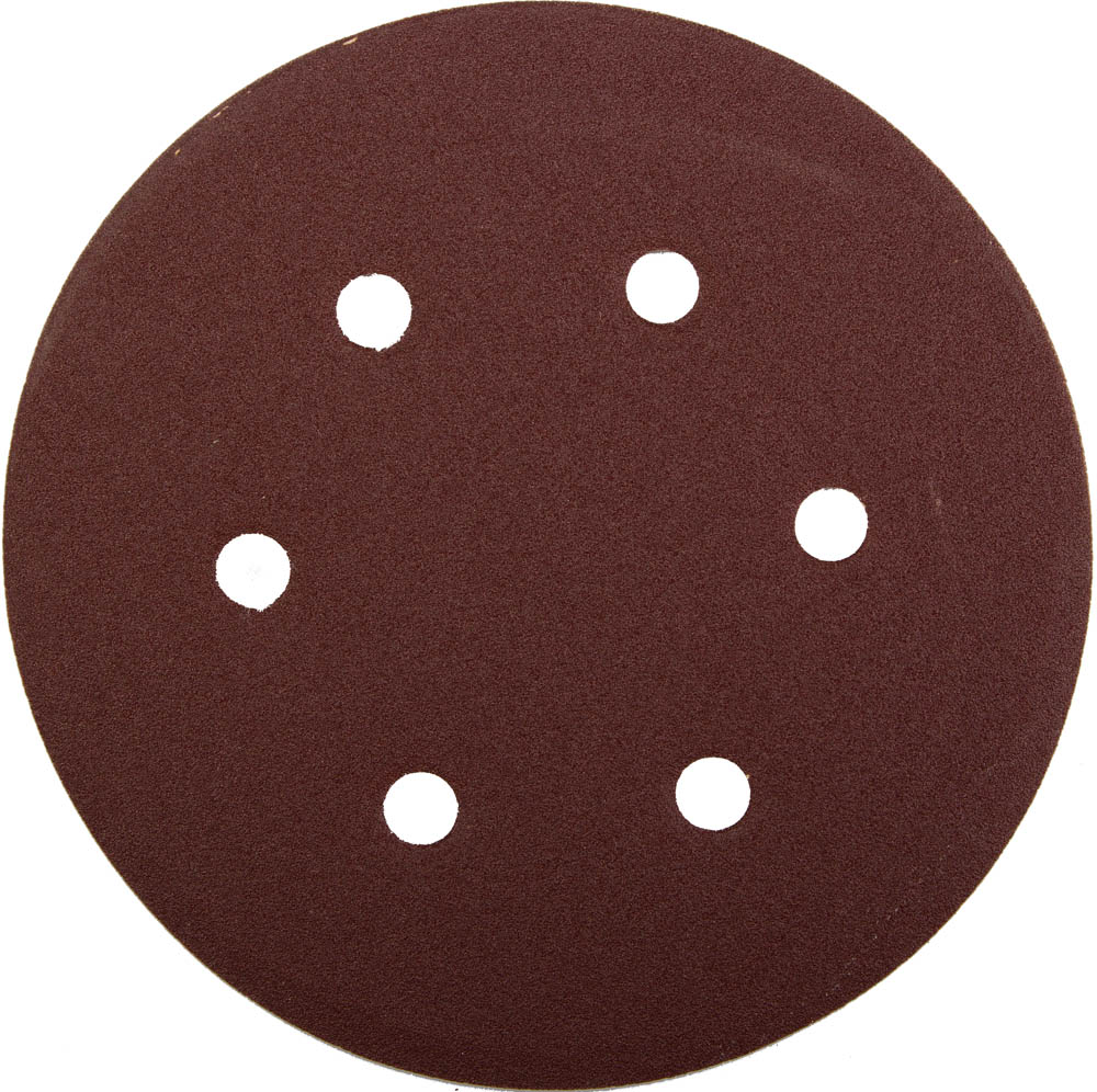 Круг шлифовальный ''Мастер'' универсальный, из абразивной бумаги на велкро основе, 6 отверстий, Р100, 150мм, 5шт