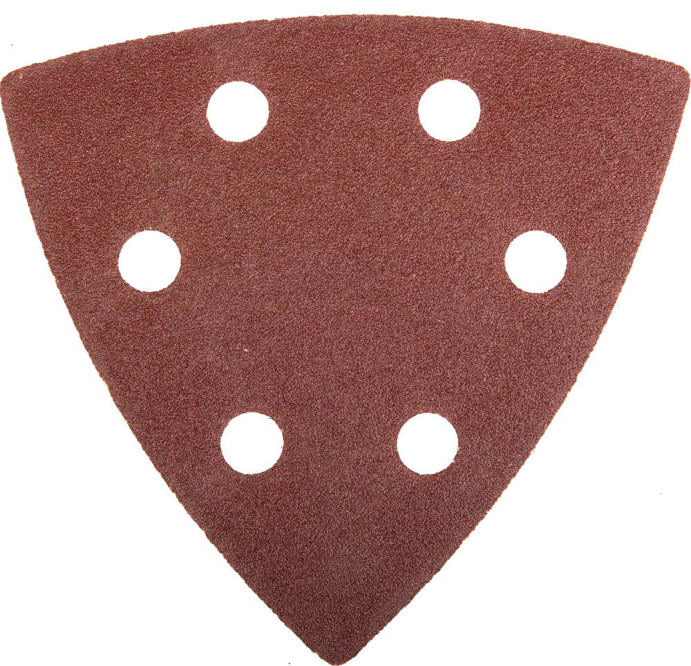 Треугольник шлифовальный ''Мастер'' универсальный на велкро основе, 6 отверстий, Р100, 93х93х93мм, 5шт