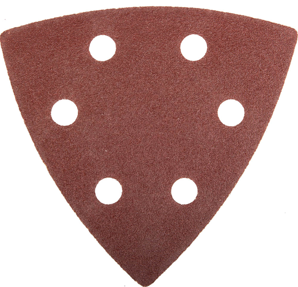 Треугольник шлифовальный ''Мастер'' универсальный на велкро основе, 6 отверстий, Р120, 93х93х93мм, 5шт