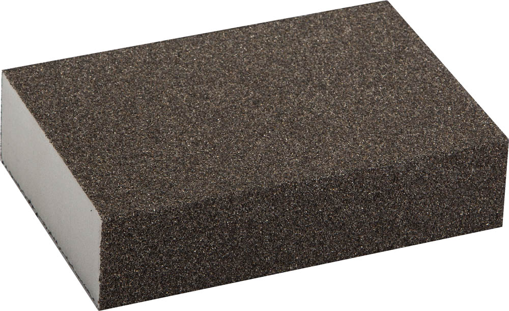 Губка шлифовальная ''Мастер'' четырехсторонняя, средняя жесткость, Р80, 100х68х26мм