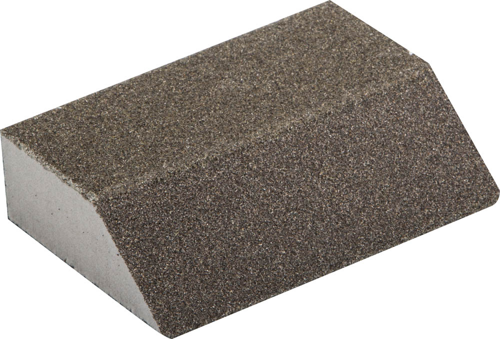 Губка шлифовальная ''Мастер'' четырехсторонняя угловая, средняя жесткость, Р80, 100х68х42х26мм