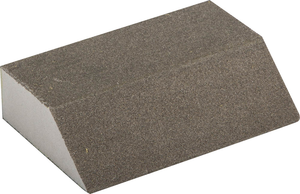 Губка шлифовальная ''Мастер'' четырехсторонняя угловая, средняя жесткость, Р180, 100х68х42х26мм