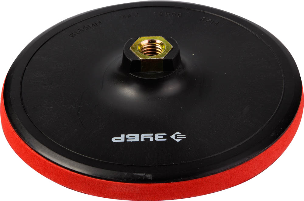 Тарелка опорная ''Мастер'' пластиковая для УШМ под круг на липучке, мягкая полиуретановая прокладка, d 150 мм, М14