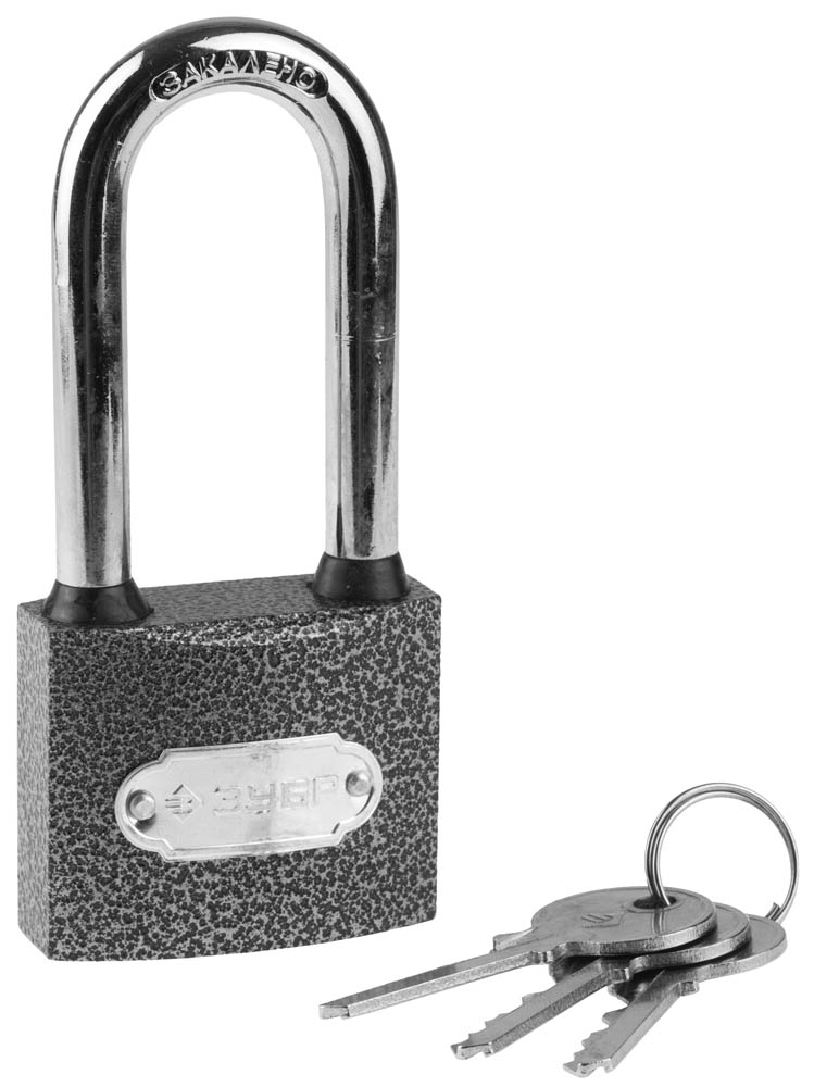 Замок ''Мастер'' навесной, металлический корпус, удлиненная закаленная дужка, 50мм