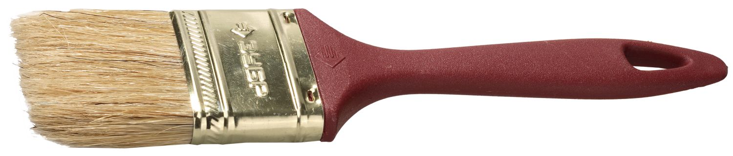 Кисть плоская ''УНИВЕРСАЛ-МАСТЕР'' ''КП-11'', натуральная щетина, пластмассовая ручка, 20мм