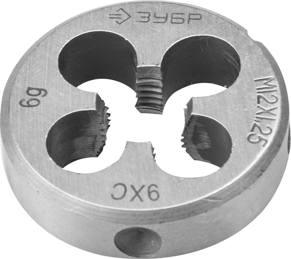 Плашка М12x1.25мм, сталь 9ХС, круглая ручная