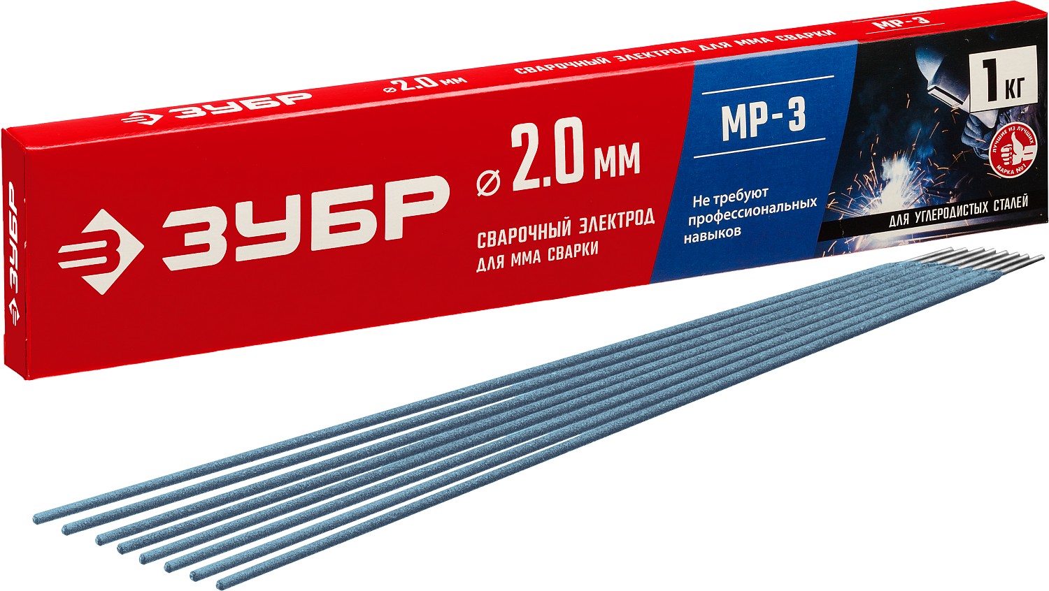 Электроды МР-3 рутиловый, d 2,0x300 мм, 1 кг в коробке.
