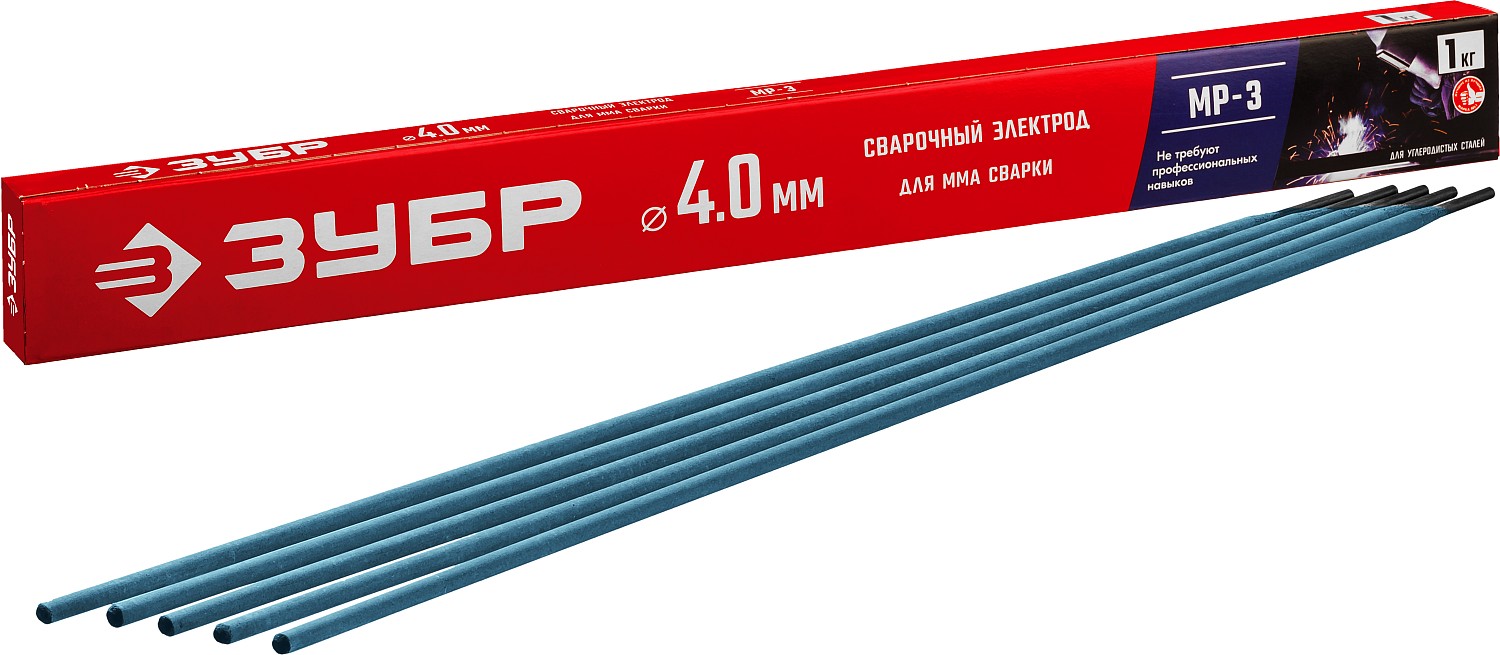 Электроды МР-3 рутиловый, d 4.0x450 мм, 1 кг в коробке.