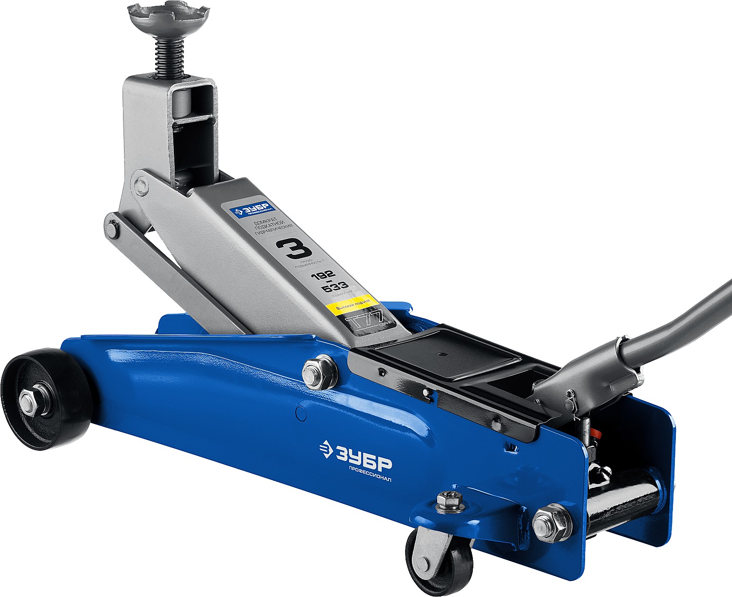 Домкрат подкатной с высоким подъемом Профессионал Т-77 3т 192-533мм