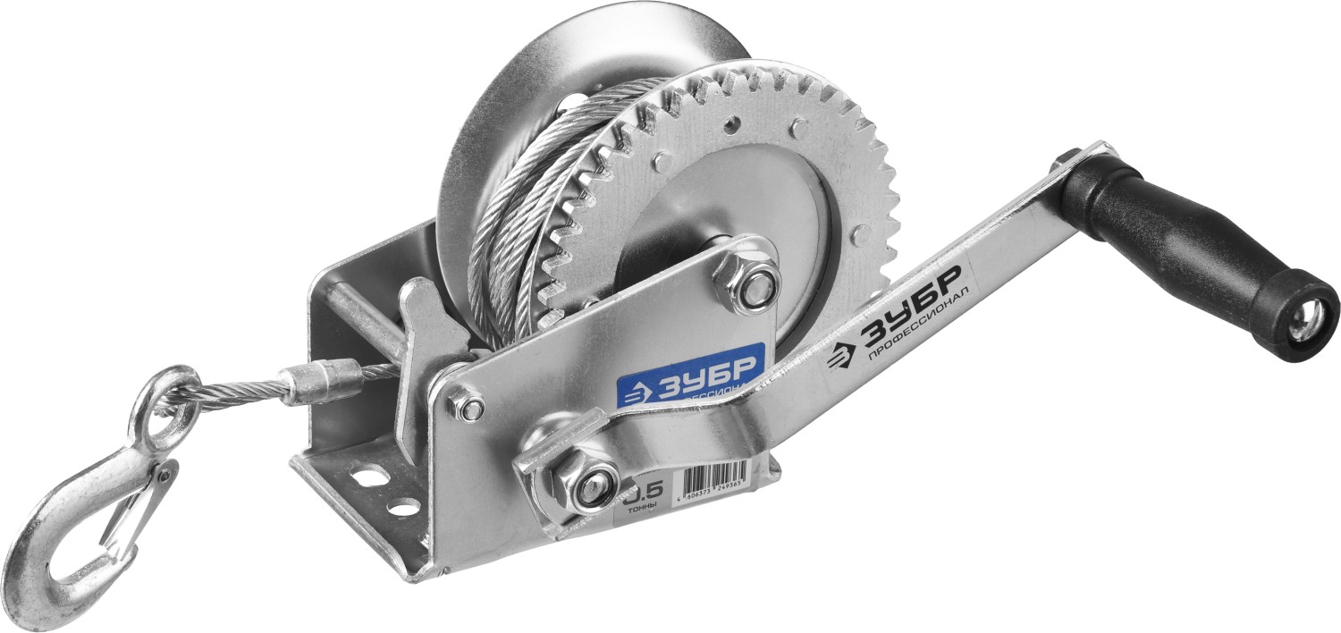 Лебедка ручная барабанная ''Профессионал'', тяговая, тросовая, 0,5т, 8м