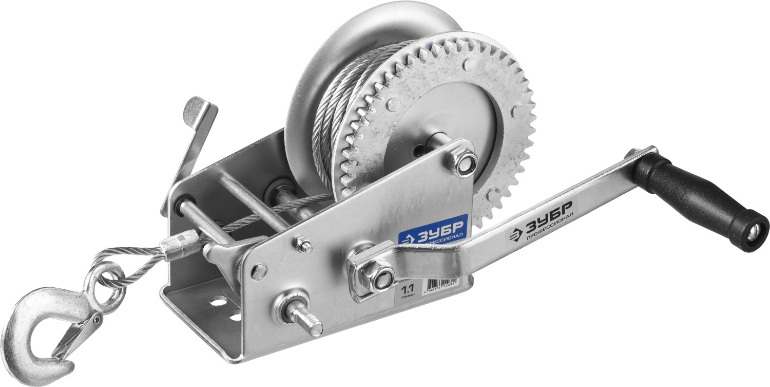 Лебедка ручная барабанная ''Профессионал'', тяговая, тросовая, 1,1т, 8м