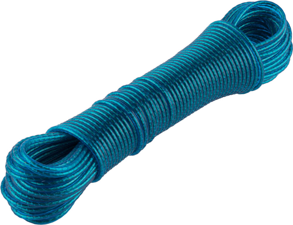 Шнур ''Мастер'' бельевой, стальная сердцевина, в пластиковой оплетке, 20м