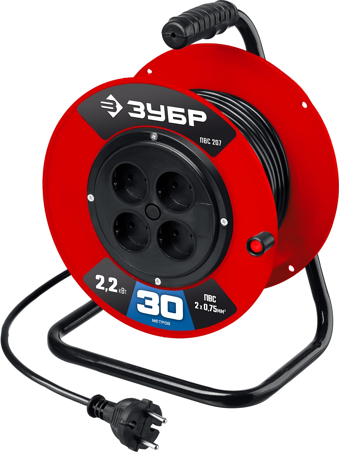 Удлинитель на катушке ПВС-207, ПВС, 2 х 0.75 мм2, 30 м, 2200 Вт