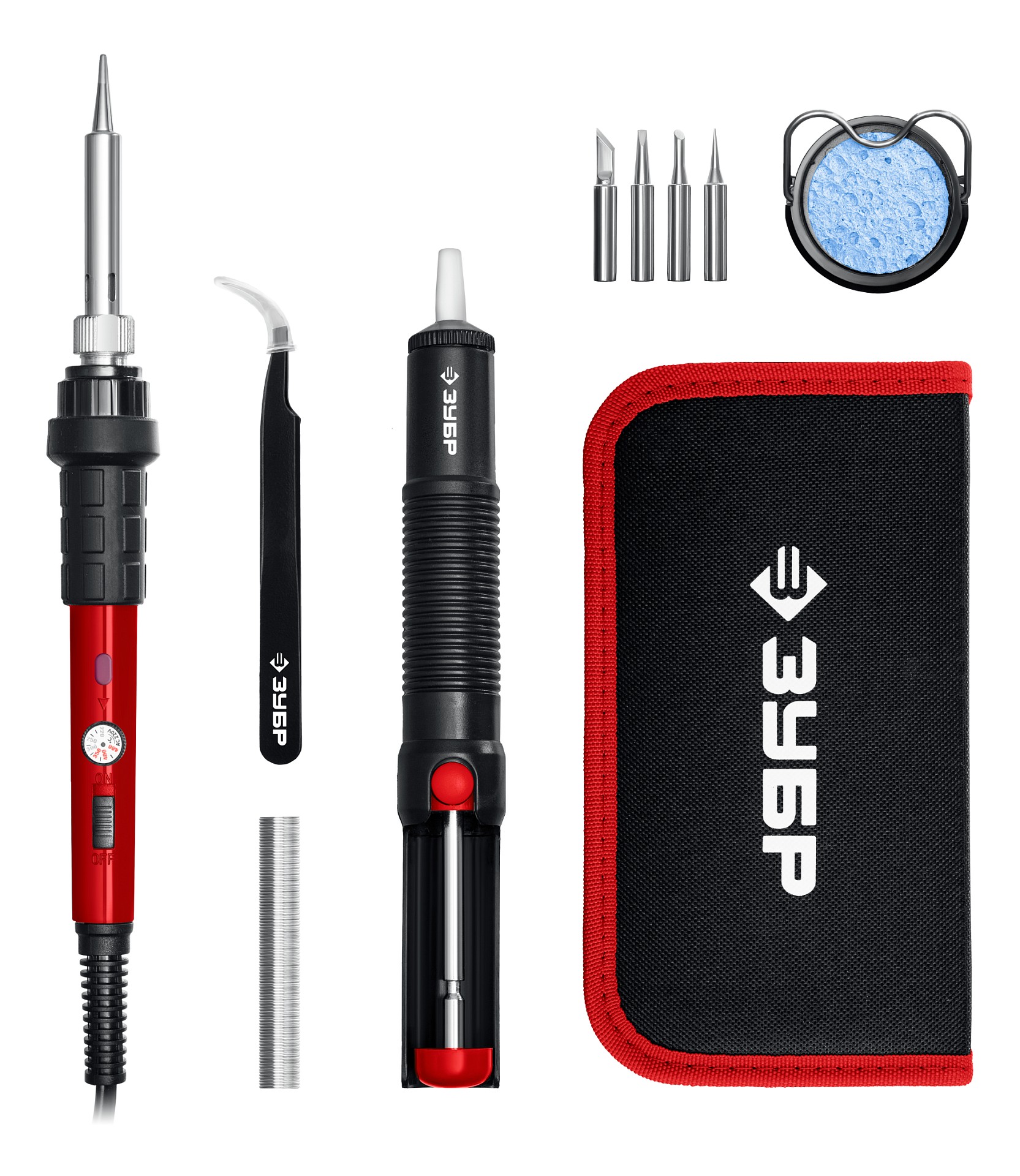 Станция мини-паяльная в сумке-чехле, ПСМ-60, 11-в-1, 220 - 480°C, 60 Вт