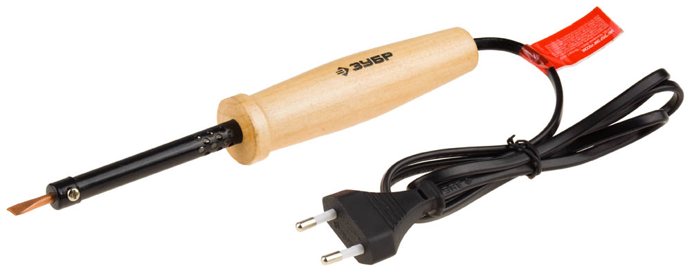 Электропаяльник 25Вт, с деревянной рукояткой, клин