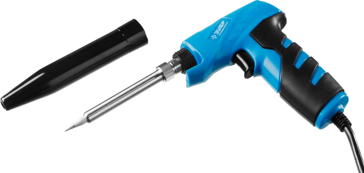 Электропаяльник 30Вт + 130Вт, керамический нагреватель, конус, пистолетная рукоятка, ТУРБО