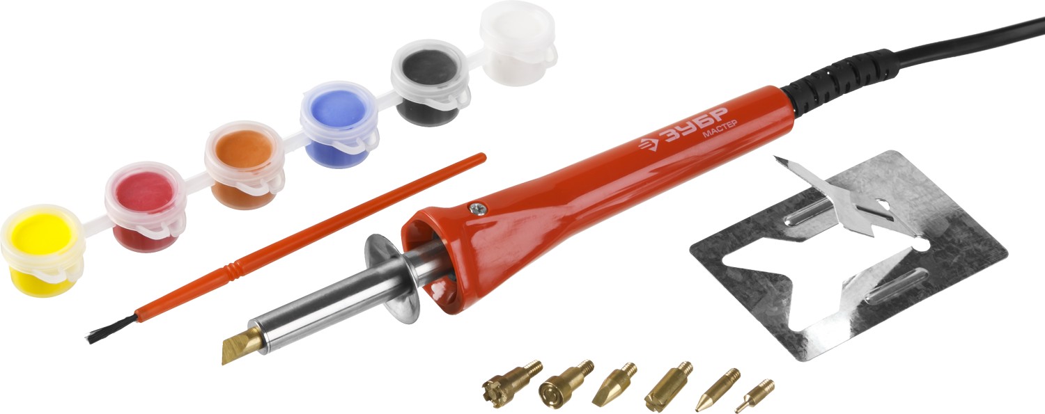 Прибор ''Мастер'' для выжигания с набором насадок 7шт и красками