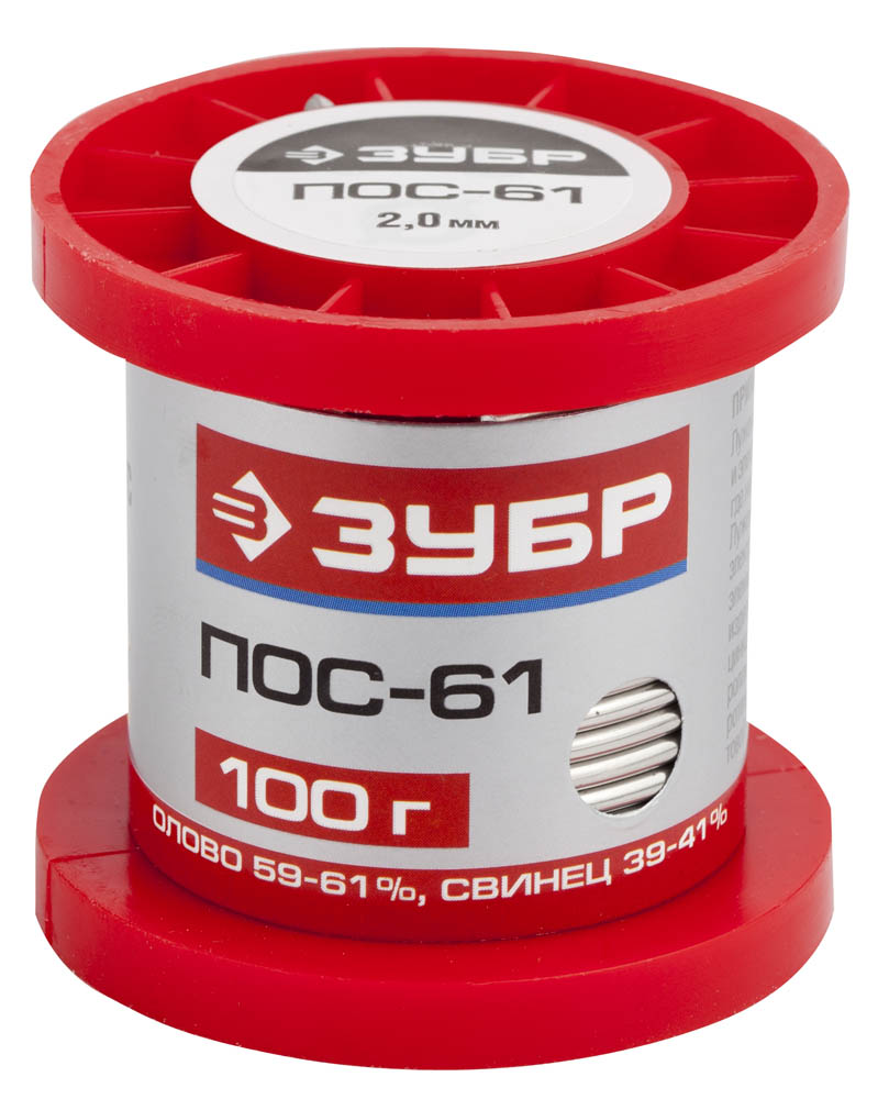 Припой , ПОС 61, проволока, 100г, 2мм