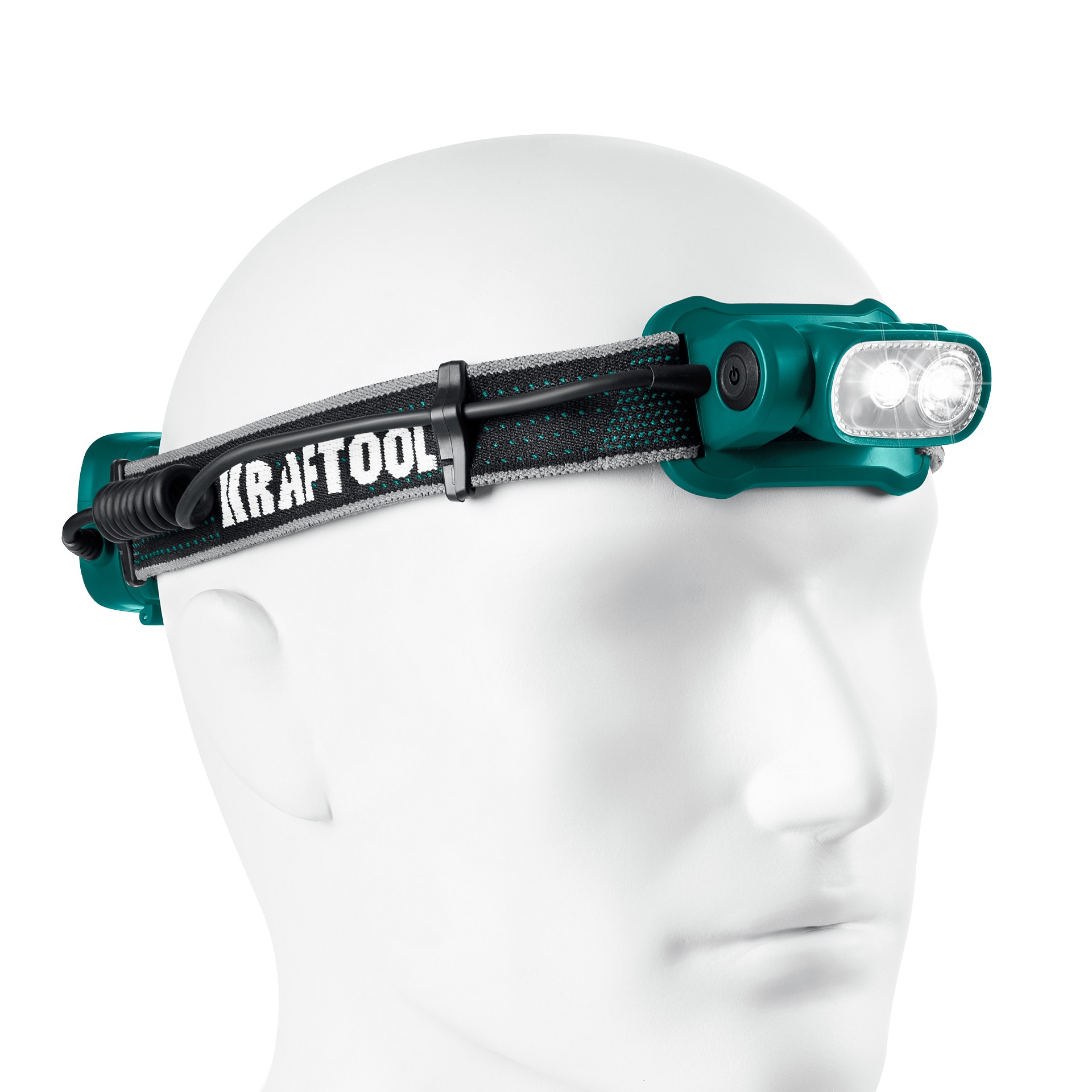 Фонарь налобный аккумуляторный, KH-10, Hybrid power, 500 лм, 5 режимов, 1000мАч, 3ААА