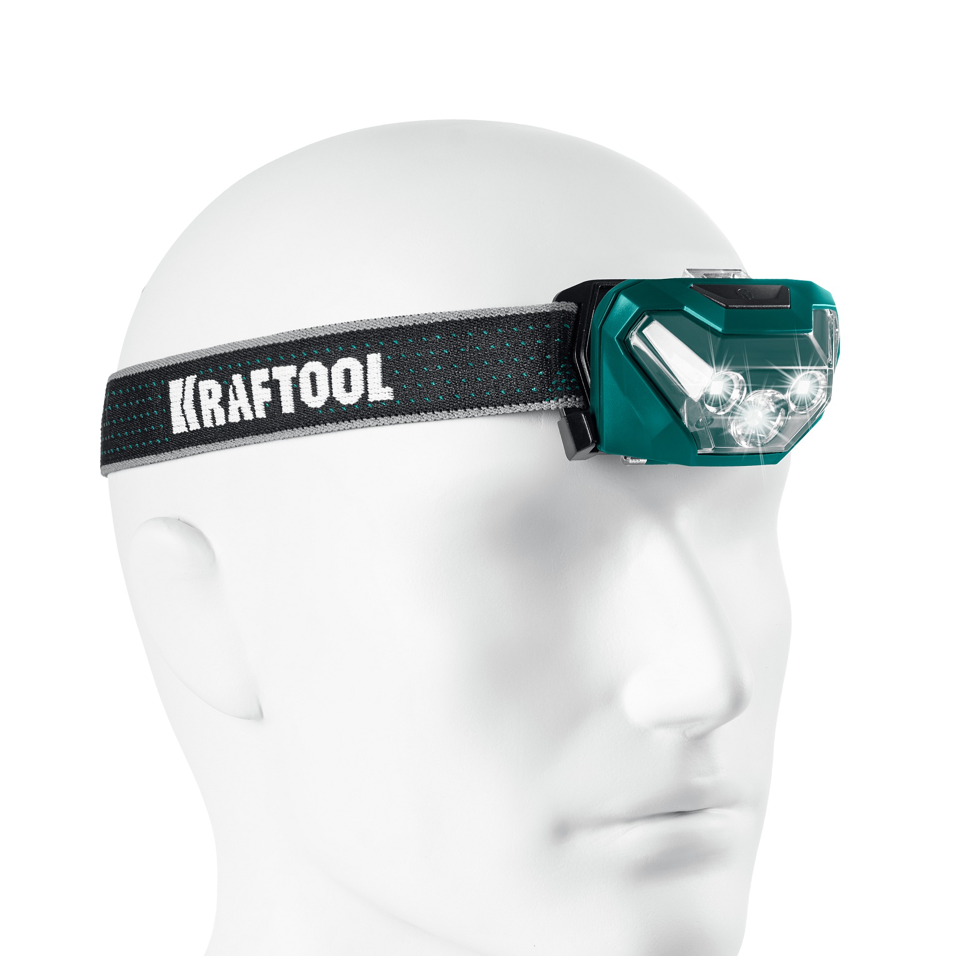 Фонарь налобный аккумуляторный, KH-3, 550 лм, 5 режимов, 3ААА