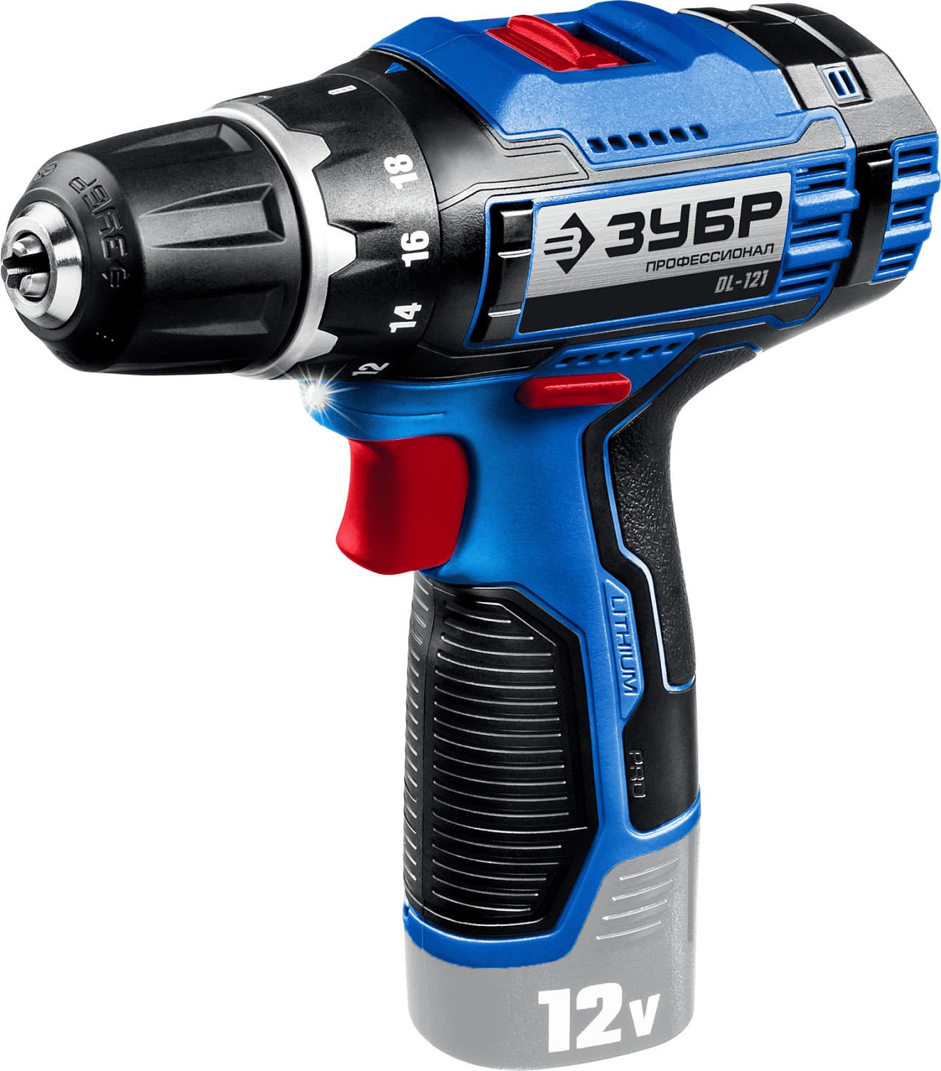 Дрель-шуруповерт 12В, без АКБ, в коробке, Профессионал.