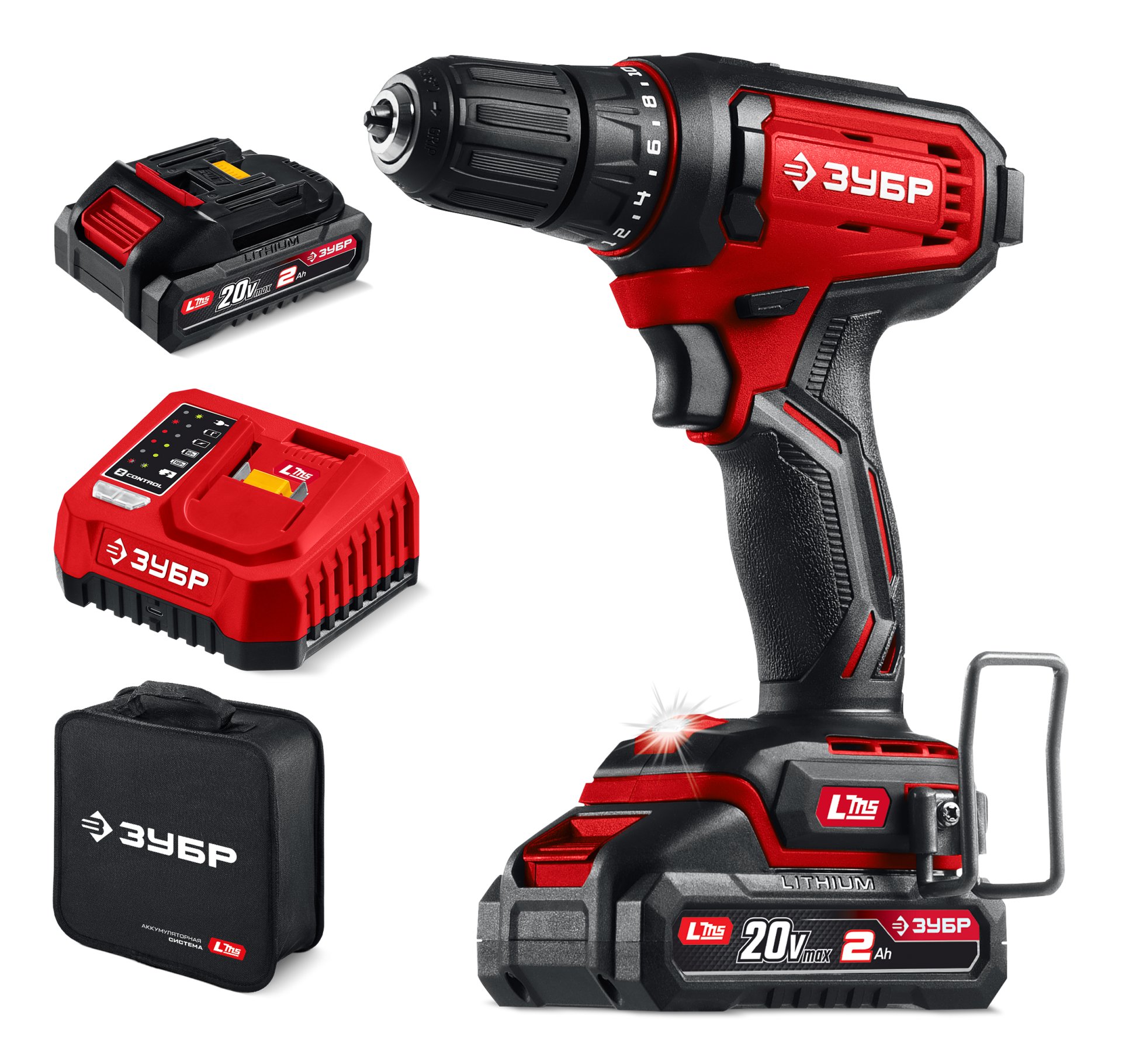 Дрель-шуруповерт 20 В, 40 Н·м, 2 АКБ LMS 2 А·ч, сумка