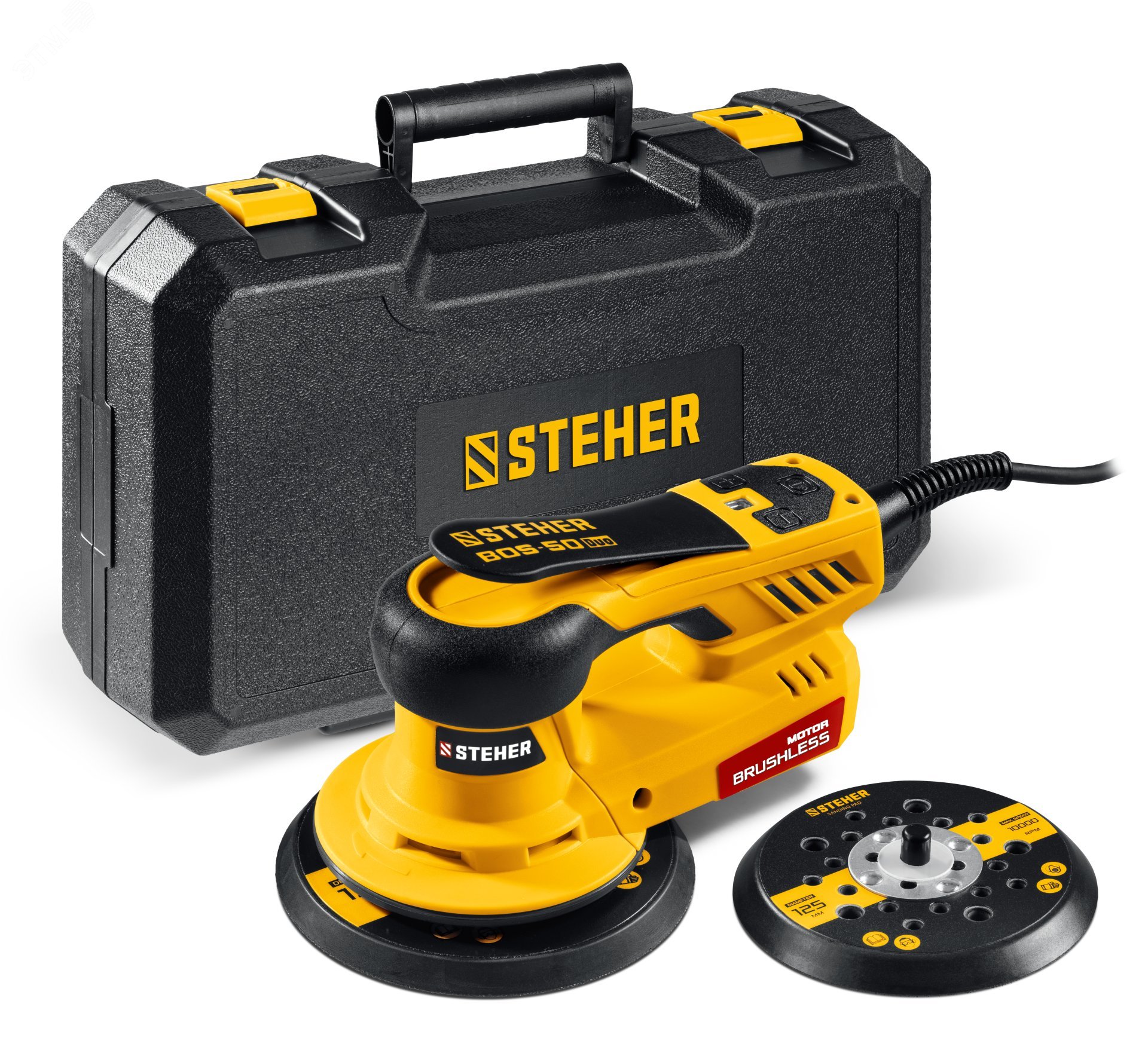 Изображение товара Шлифовальная машина бесщеточная BOS-50 Duo 350 Вт с кейсом