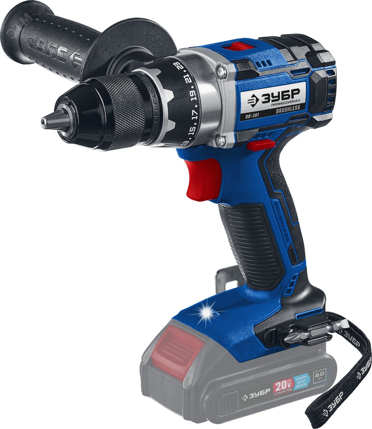 Изображение товара Дрель-шуруповерт бесщеточная 20В ЗУБР, без АКБ, 2 скорости, 70 Нм