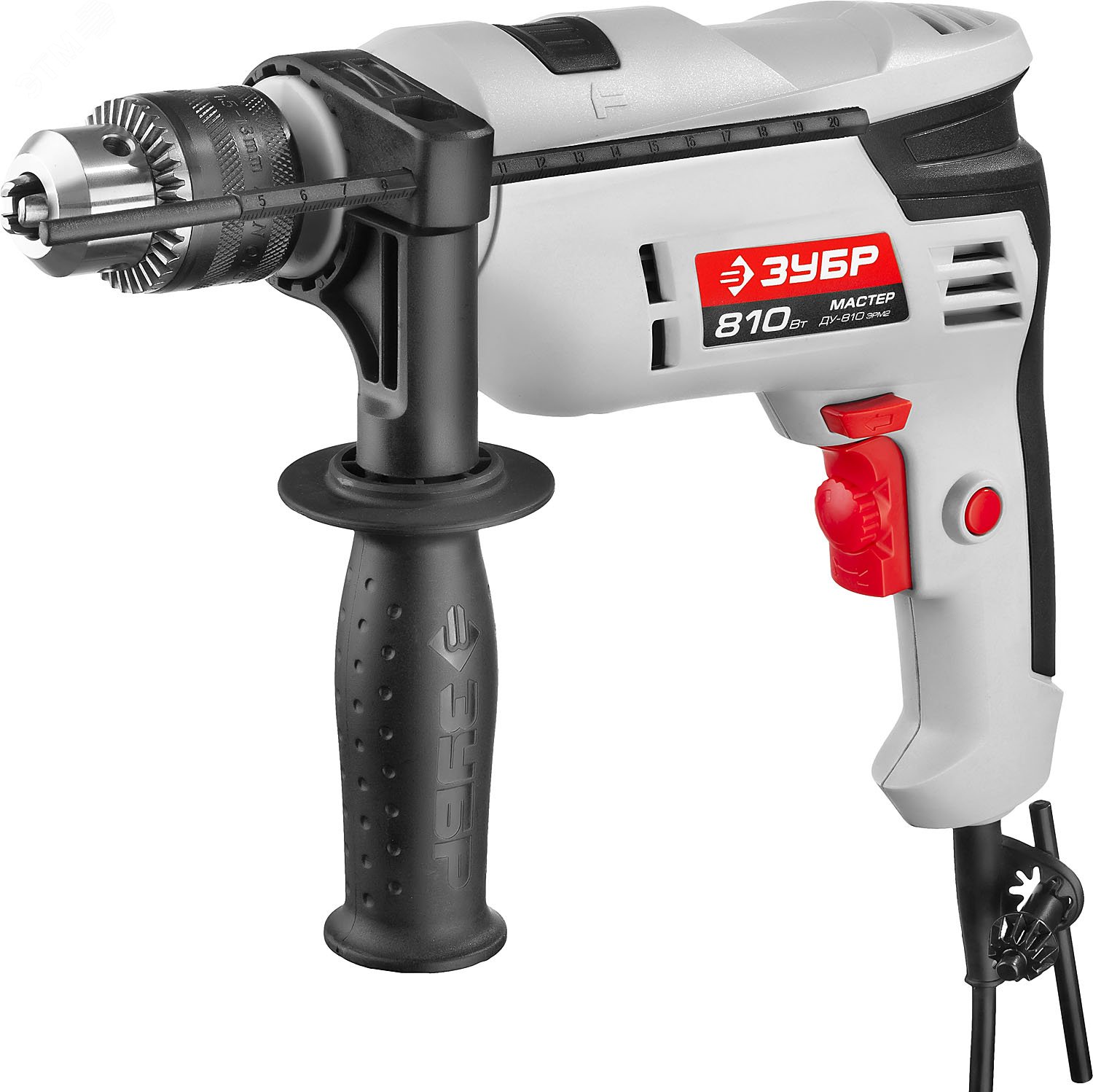 Изображение товара Дрель ударная ЗУБР 810 Вт с регулировкой скорости и реверсом