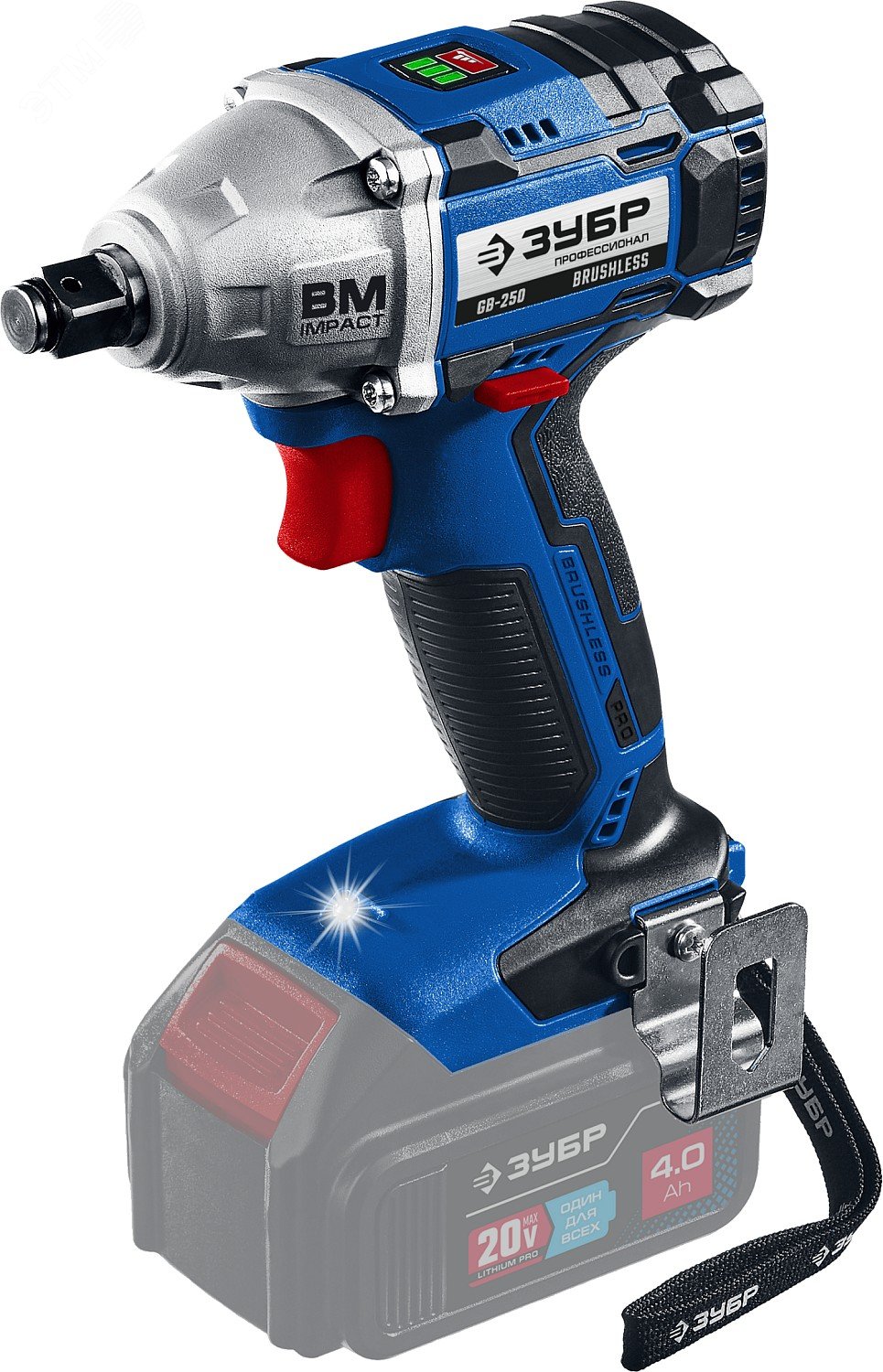 Изображение товара Гайковерт бесщеточный 20В ЗУБР профессиональный с ударной функцией