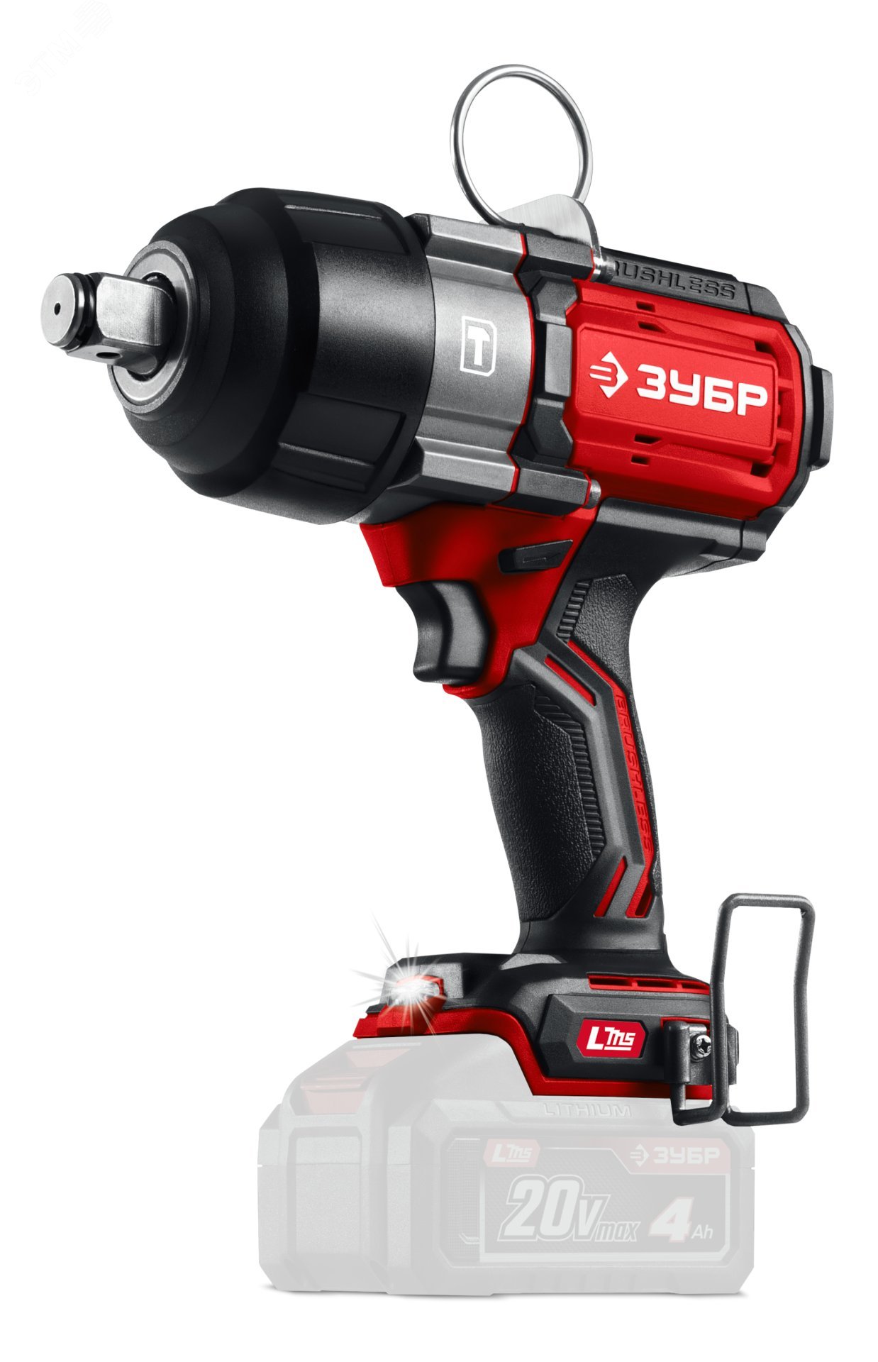 Изображение товара Бесщеточный ударный гайковерт ЗУБР 20 В 1000 Нм без АКБ LMS