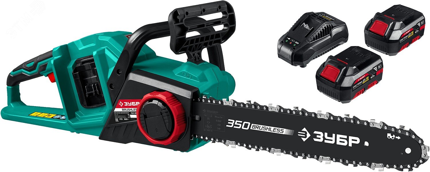 Изображение товара Пила цепная бесщеточная 36В, 2х18В АКБ (4Ач) (шт)