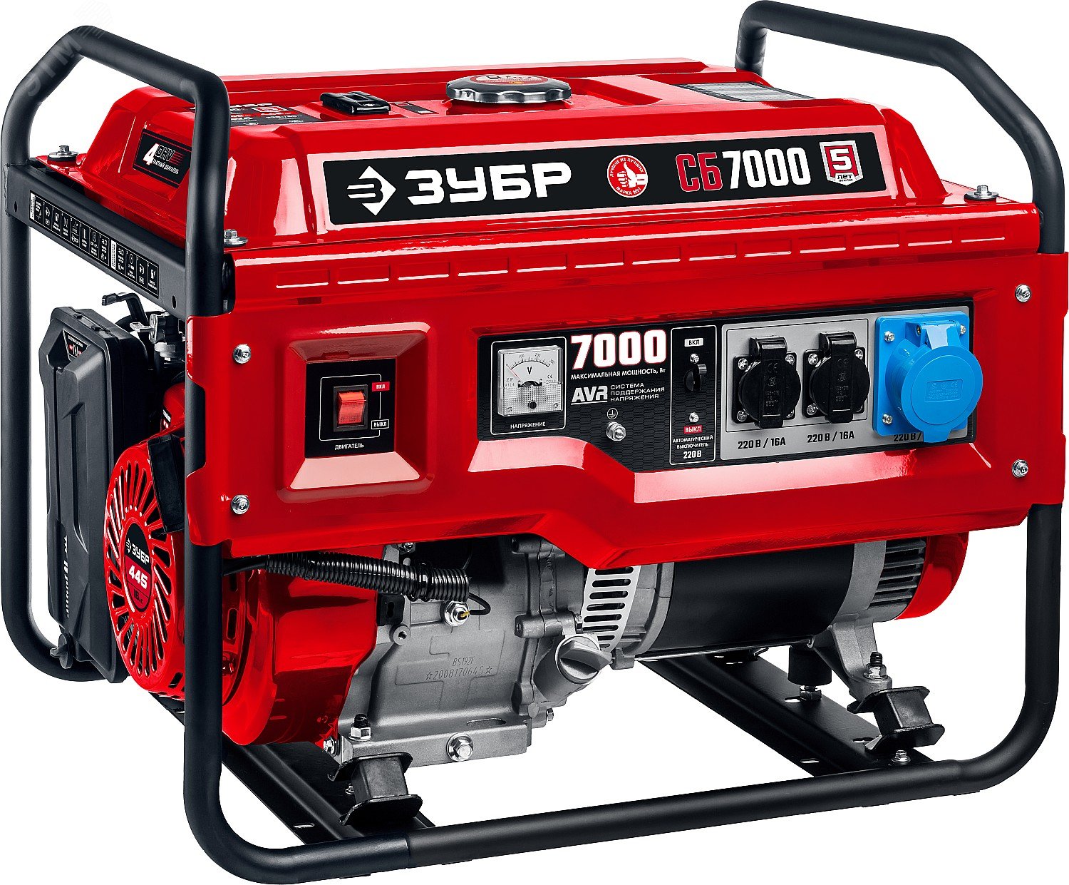 Изображение товара Генератор бензиновый ЗУБР 7000 Вт с системой стабилизации и защитой