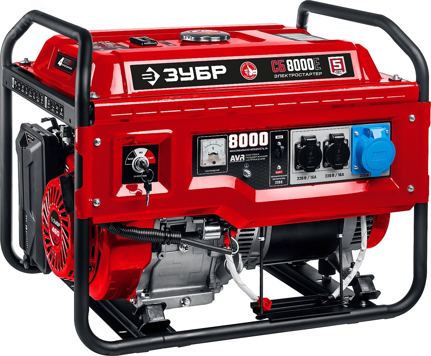 Изображение товара Генератор бензиновый с электростартером, 8000 Вт (шт)