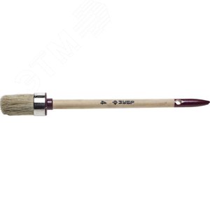 Кисть круглая ''УНИВЕРСАЛ - МАСТЕР'', светлая щетина, деревянная ручка, №4, 25мм