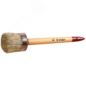 Кисть круглая ''УНИВЕРСАЛ - МАСТЕР'', светлая щетина, деревянная ручка, №16, 55мм