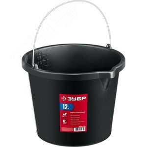 Изображение товара Ведро строительное пластиковое 12 л, высокопрочное с носиком (шт)