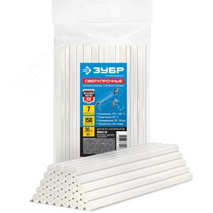 Изображение товара Стержни прозрачные сверхпрочные клеевые Профессионал, d 7x150 мм (7-8 мм) 30 шт. 187 г (упак)