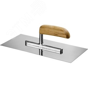 Изображение товара Гладилка штукатурная нержавеющая с деревянной буковой ручкой Эксперт 130х280 мм. Серия Профессионал. (шт)