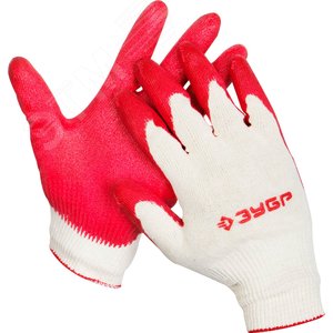 Изображение товара Перчатки с латексным обливом УНИВЕРСАЛ, эластичные, натуральный хлопок, размер S-M (пар)