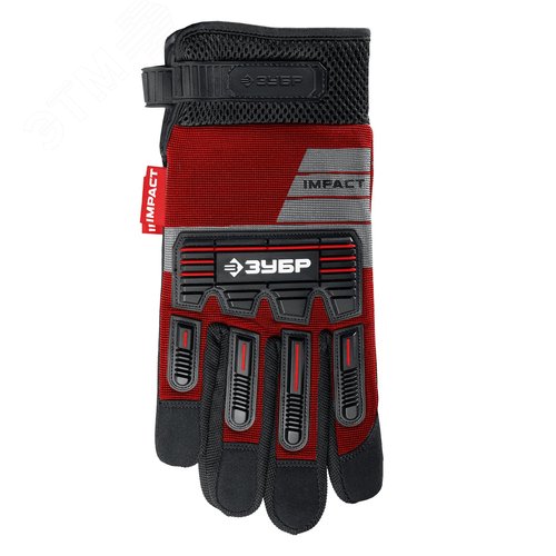 Перчатки профессиональные комбинированные, антивибрационные, противоударные, Профессионал красные р.XL 10 IMPACT - фото 2