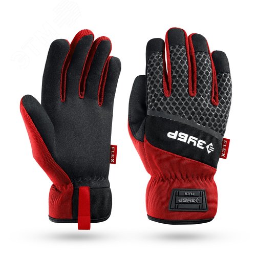 Перчатки профессиональные комбинированные, работа с сенсорными экранами, Профессионал красные р.XL 10 FLEX - фото 1